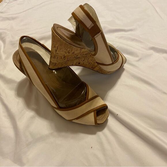 Circa Joan David Canvas Wedge Sandals Size 9 - Picture 1 of 16